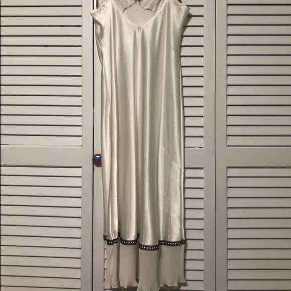 Linea Donatella Satin Long Nightgown Ruffle L - Picture 3 of 4